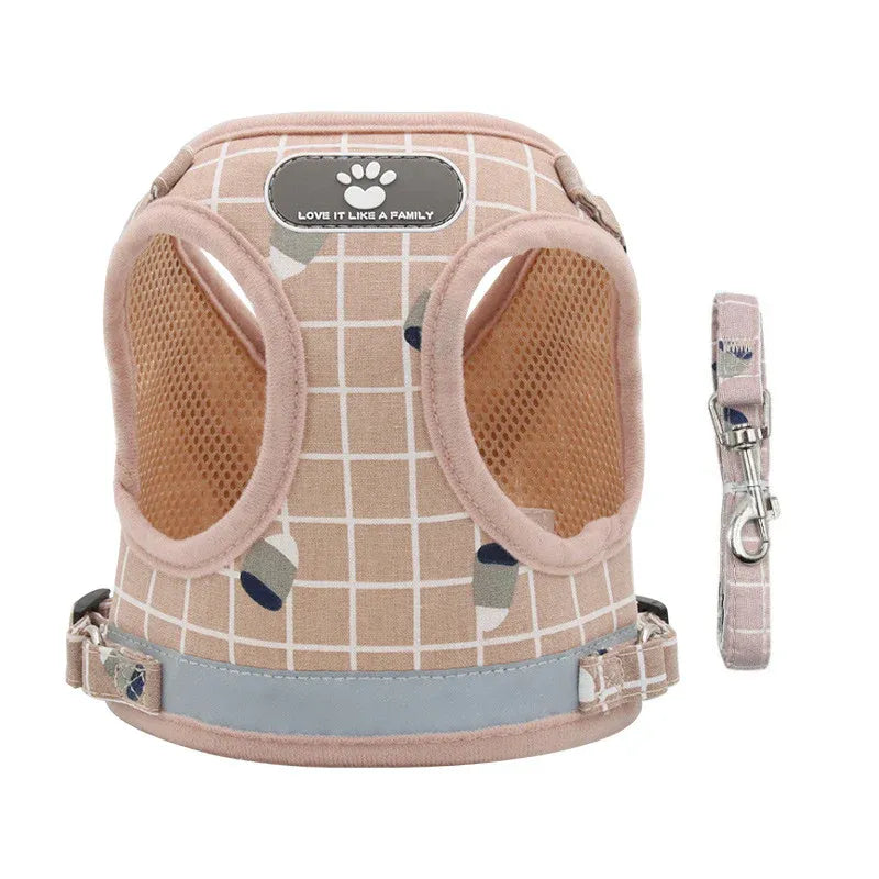 Small Dog Harness Vest Breathable Mesh Puppy Vest, Grey, S V1188-MS-611-066