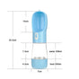 Pet Water Bottle with Integrated Feeder, Blue V1188-MS-611-079