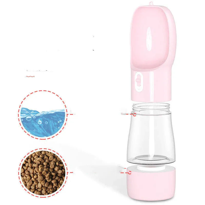 Pet Water Bottle with Integrated Feeder, Green V1188-MS-611-083