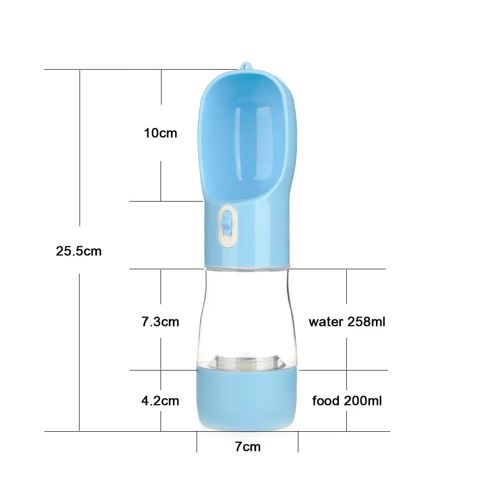 Pet Water Bottle with Integrated Feeder, Green V1188-MS-611-083