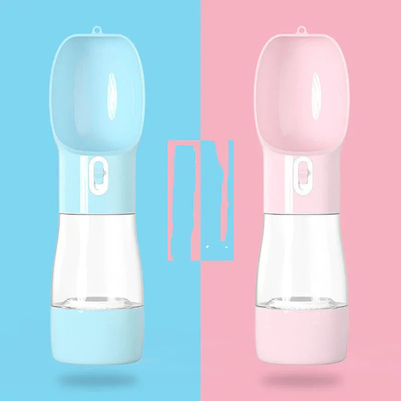 Pet Water Bottle with Integrated Feeder, Pink V1188-MS-611-085