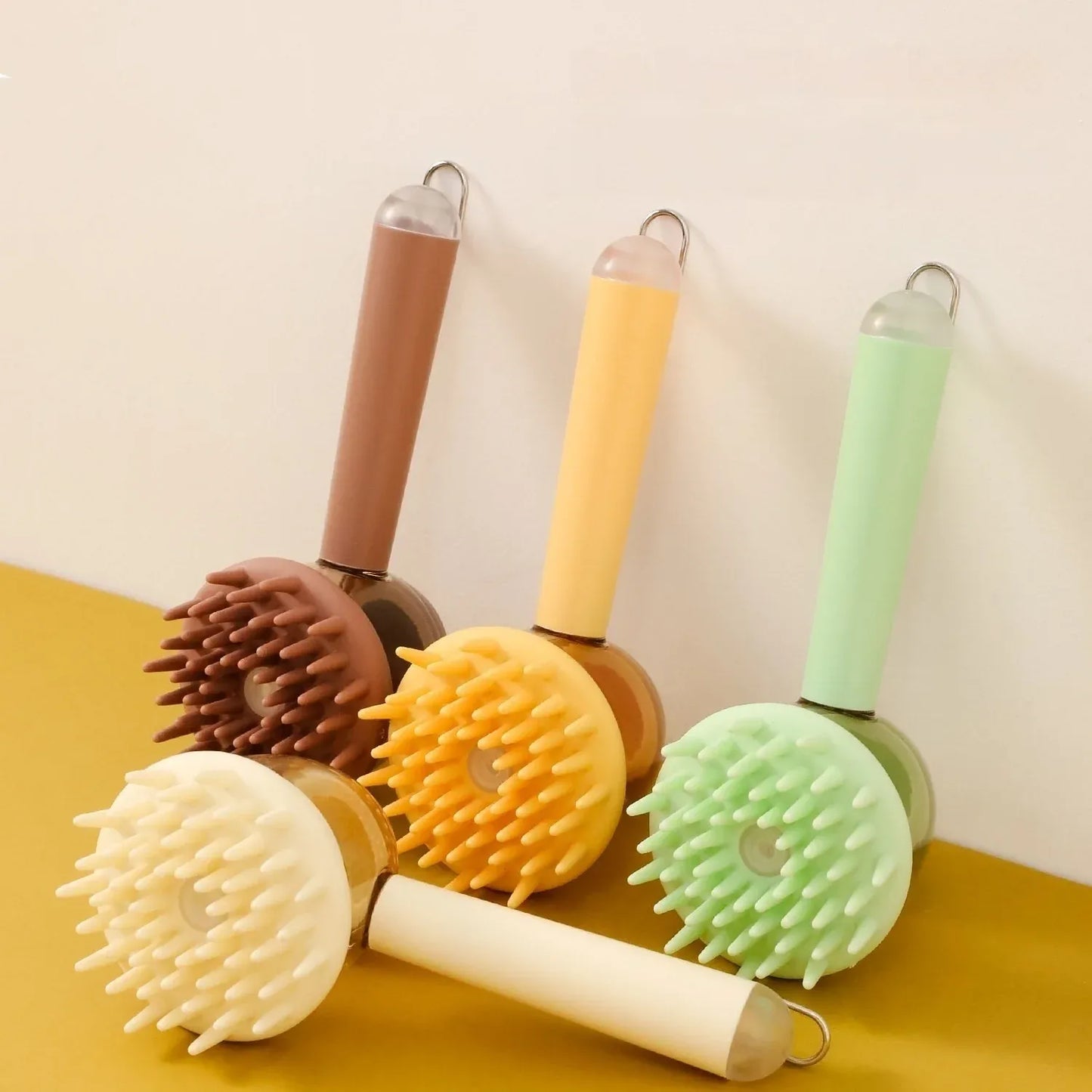 3 in 1 Pet Bath Brush Liquid Foaming Massage Brush, Beige, 18 cm V1188-MS-611-099