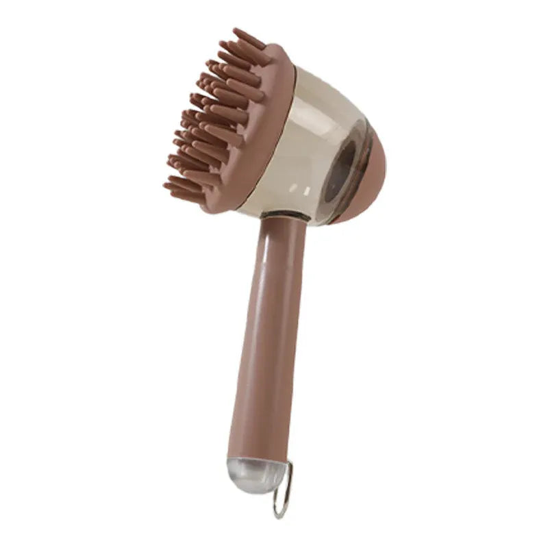3 in 1 Pet Bath Brush Liquid Foaming Massage Brush, Coffee, 18 cm V1188-MS-611-100