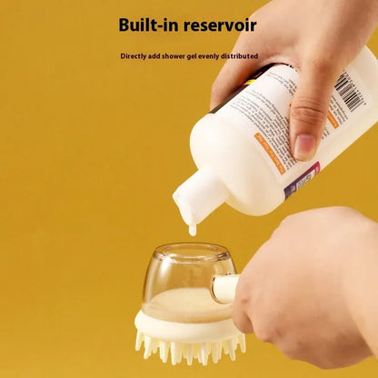 3 in 1 Pet Bath Brush Liquid Foaming Massage Brush, Coffee, 18 cm V1188-MS-611-100