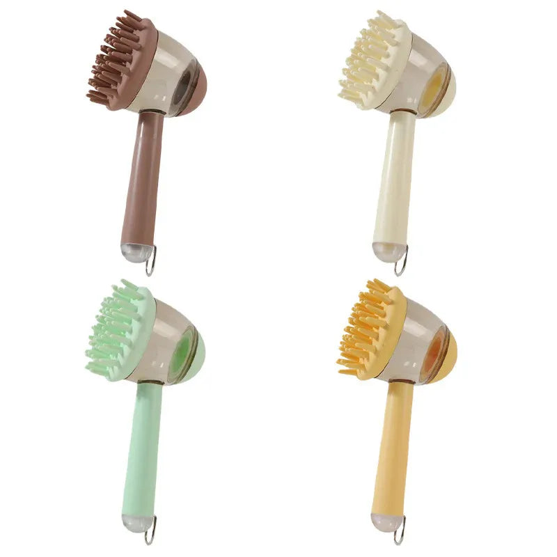 3 in 1 Pet Bath Brush Liquid Foaming Massage Brush, Coffee, 18 cm V1188-MS-611-100