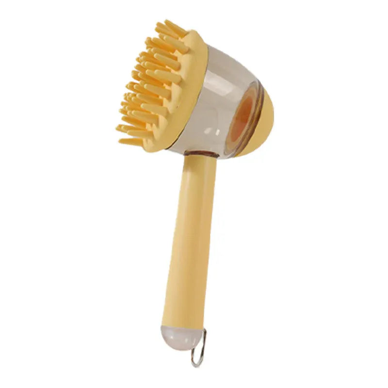 3 in 1 Pet Bath Brush Liquid Foaming Massage Brush, Yellow, 18 cm V1188-MS-611-102