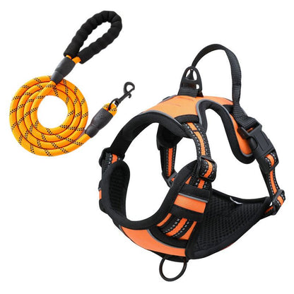 Reflective Pet Vest, Dog Harness, No Pull, Breathable, 1.5-meter tow rope - Orange, XL V1188-MS-611-113