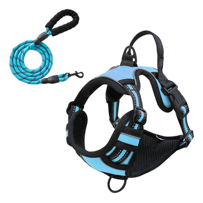 Reflective Pet Vest, Dog Harness, No Pull, Breathable, 1.5-meter tow rope - Blue, XL V1188-MS-611-121