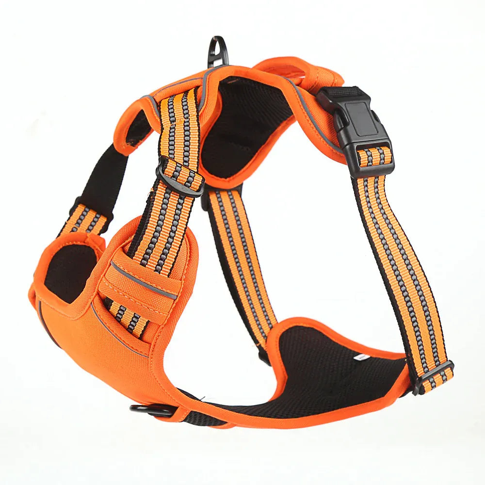 Reflective Pet Vest, Dog Harness, No Pull, Breathable, 1.5-meter tow rope - Pink, M V1188-MS-611-127