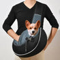 Small Pet Carrier Sling Crossbody Bag for Cats and Dogs, Black, M V1188-MS-611-142