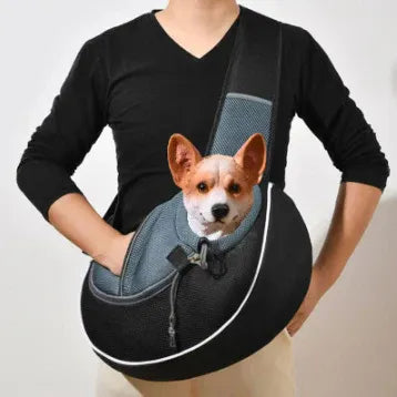 Small Pet Carrier Sling Crossbody Bag for Cats and Dogs, Green, M V1188-MS-611-146