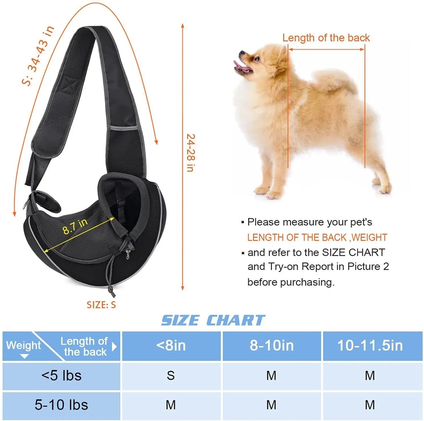 Small Pet Carrier Sling Crossbody Bag for Cats and Dogs, Green, S V1188-MS-611-147