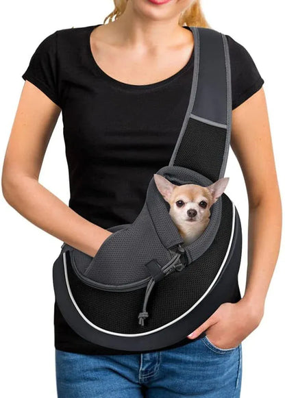 Small Pet Carrier Sling Crossbody Bag for Cats and Dogs, Green, S V1188-MS-611-147