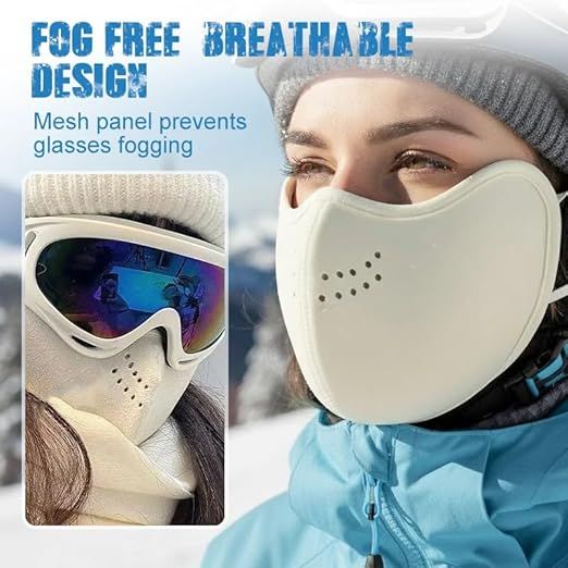 2-Pack Unisex Adjustable Breathable Warm Face Masks, Washable for Winter Use, Warm and Windproof, Extended V1188-MS-612-002