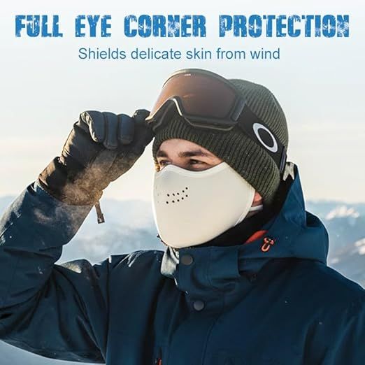2-Pack Unisex Adjustable Breathable Warm Face Masks, Washable for Winter Use, Warm and Windproof, Extended V1188-MS-612-002