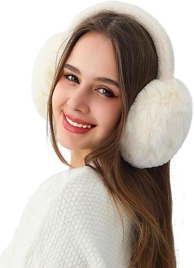 Ear Warmers - Unisex Winter Earmuffs - Foldable - Plush Faux Fur - Thermal Protection - For Women & Men - V1188-MS-612-011