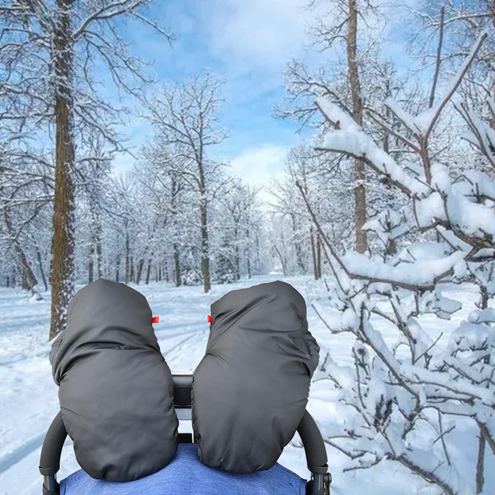 Stroller Hand Muff - Waterproof and Frost-Resistant - Extra Thick and Warm - Black - Unisex Stroller Accessory V1188-MS-612-014
