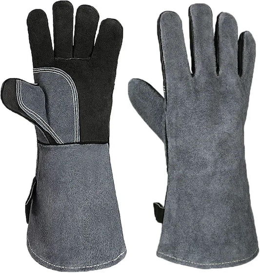 Leather Oven Mitts Heat Resistant up to 500C - Non-Slip Cooking Gloves for Grilling, Baking & Blacksmithing V1188-MS-612-020