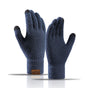 Men's Knitted Gloves - Warm Fingerless Winter Gloves - Thick Fleece-Lined Wool Touchscreen Gloves - Pineapple V1188-MS-612-023