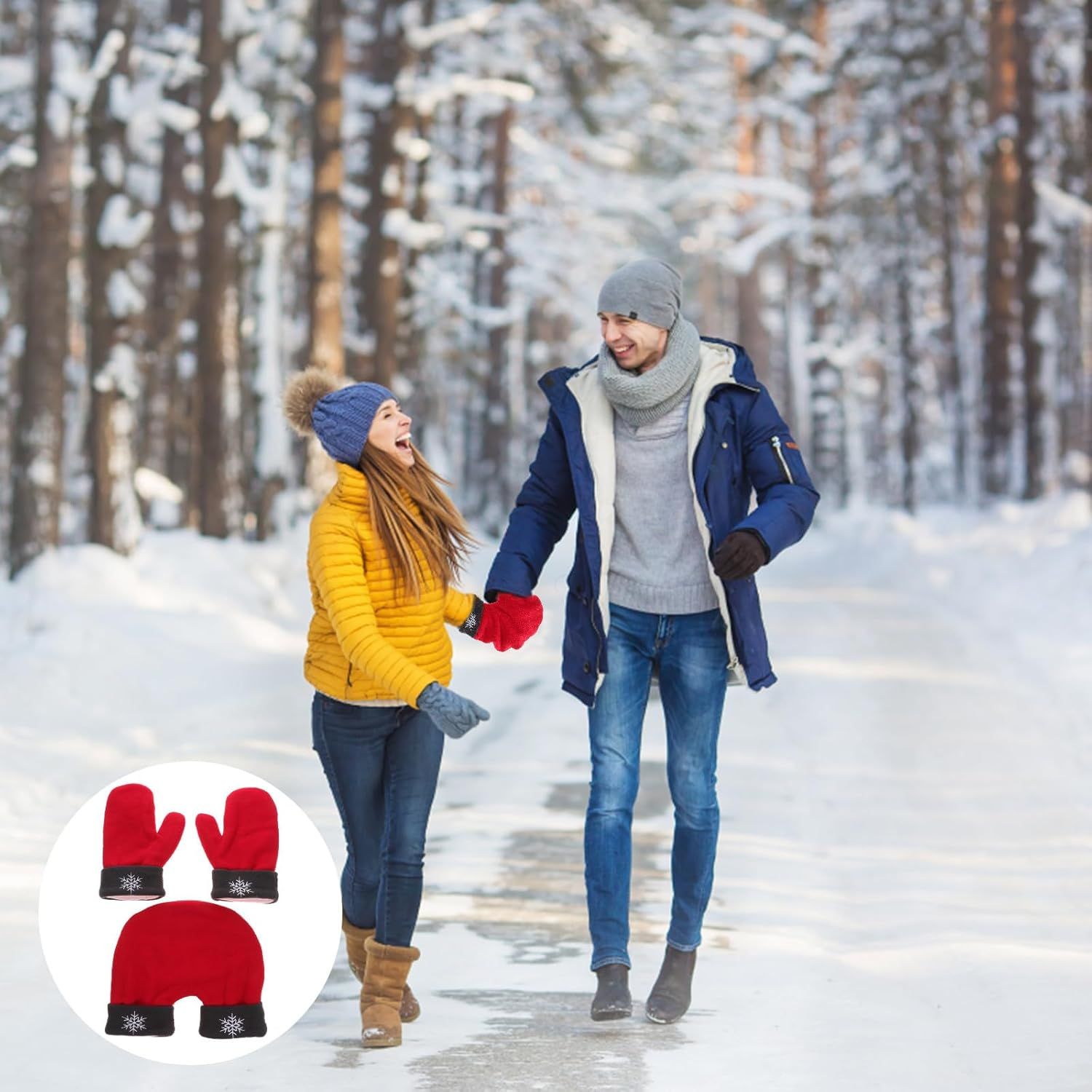 Three-Piece Ski Gloves Set for Couples - Couples' Gloves - Warm Gloves - Ski Gloves - Snow Gloves V1188-MS-612-028
