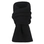 Warm Winter Scarf - Unisex - Solid Color Warm Knitted Winter Scarf - Ribbed Knit Scarf - Black V1188-MS-612-029