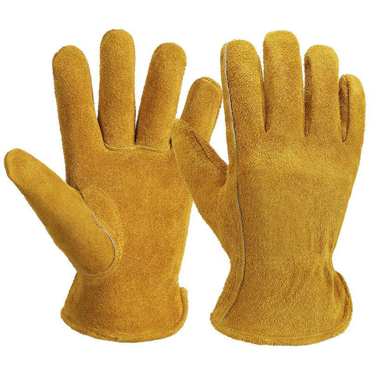 Leather Work Gloves - Flexible and Non-Slip - Durable Cowhide - Suitable for Gardening for Men and Women - V1188-MS-612-033