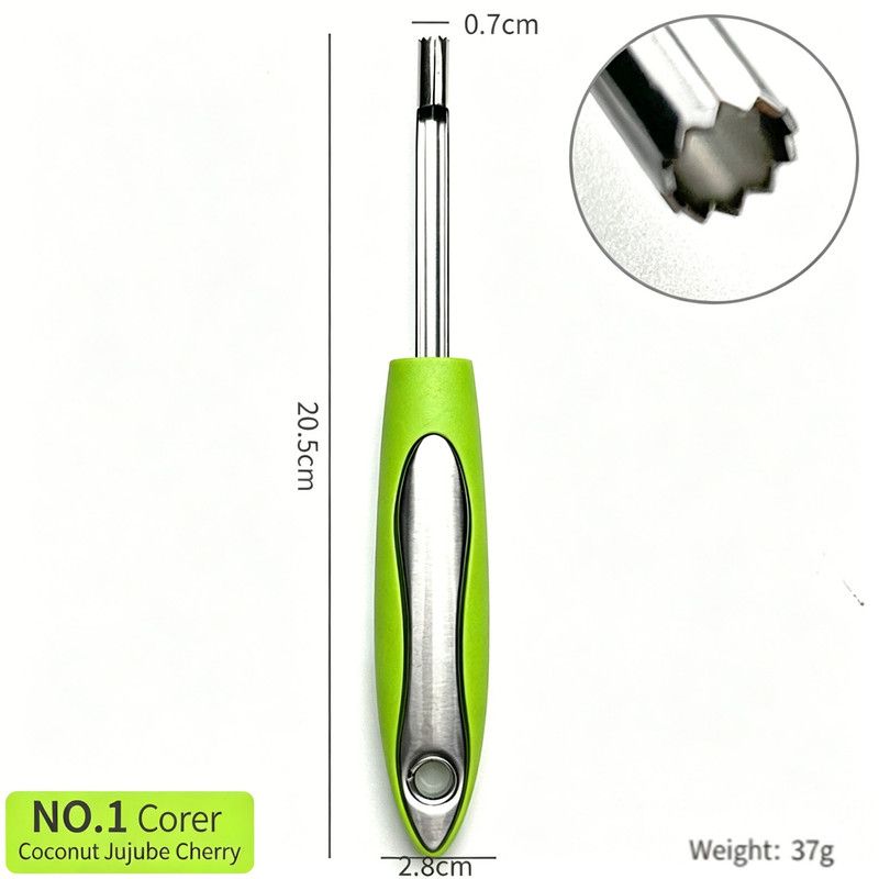 Stainless Steel Apple Corer and Fruit Cutter Tool, Manual Apple Slicer and Seed Remover V1188-MS-617-007