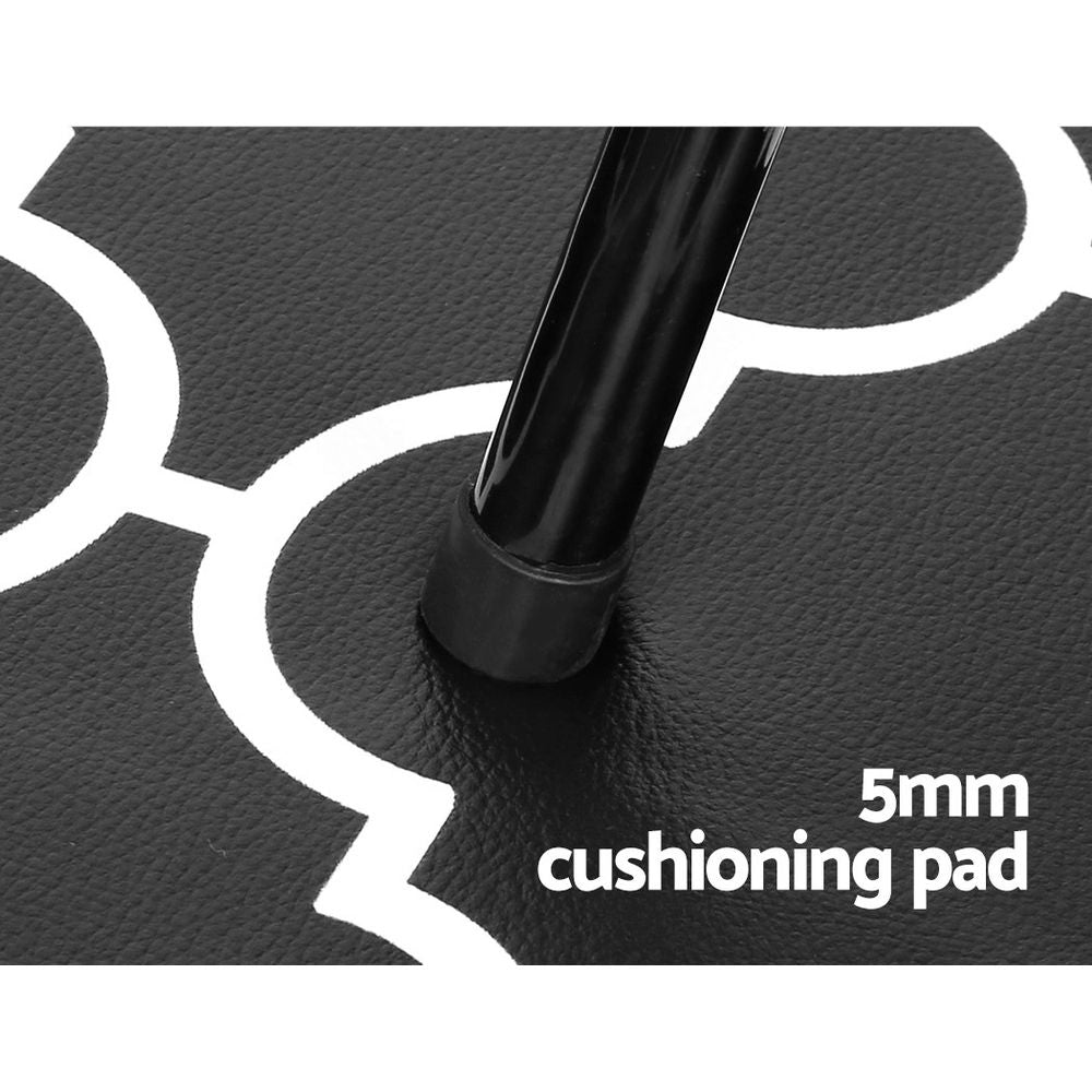 Non-Slip PVC Kitchen Floor Mat 45 x 75 cm, Waterproof Rug, Black Moroccan Trellis V1188-MS-617-010
