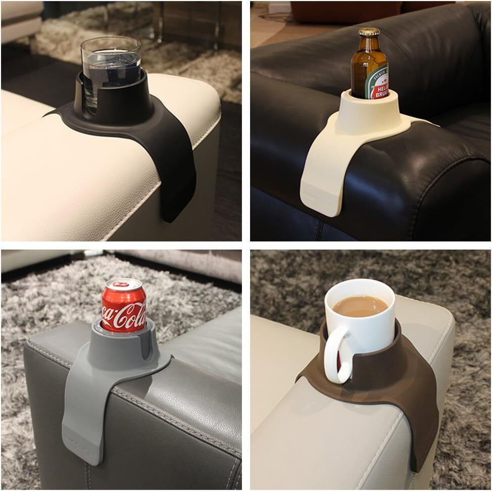 Couch Coaster Drink Holder for Sofa Armrest and Lounger, Spill-Resistant Cup Holder, Mocha Brown V1188-MS-617-019