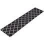 Non-Slip PVC Kitchen Floor Runner 45 x 180 cm, Waterproof Rug, Black Moroccan Trellis V1188-MS-617-020