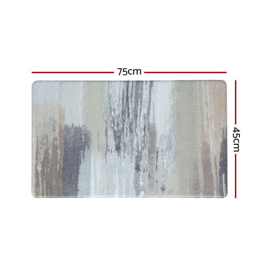 Non-Slip PVC Kitchen Floor Mat 45 x 75 cm, Waterproof Rug, Abstract Marble Pattern V1188-MS-617-021