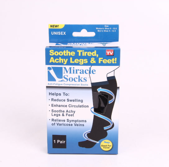 2 Pack Miracle Compression Socks, Large Size Support Stockings V1188-MS-617-022
