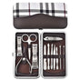 12-Piece Manicure Pedicure Kit, Professional Nail Clipper Grooming Set, White Plaid Case V1188-MS-617-024