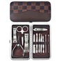 12-Piece Manicure Pedicure Kit, Professional Nail Clipper Grooming Set, Brown Checkered Case V1188-MS-617-025