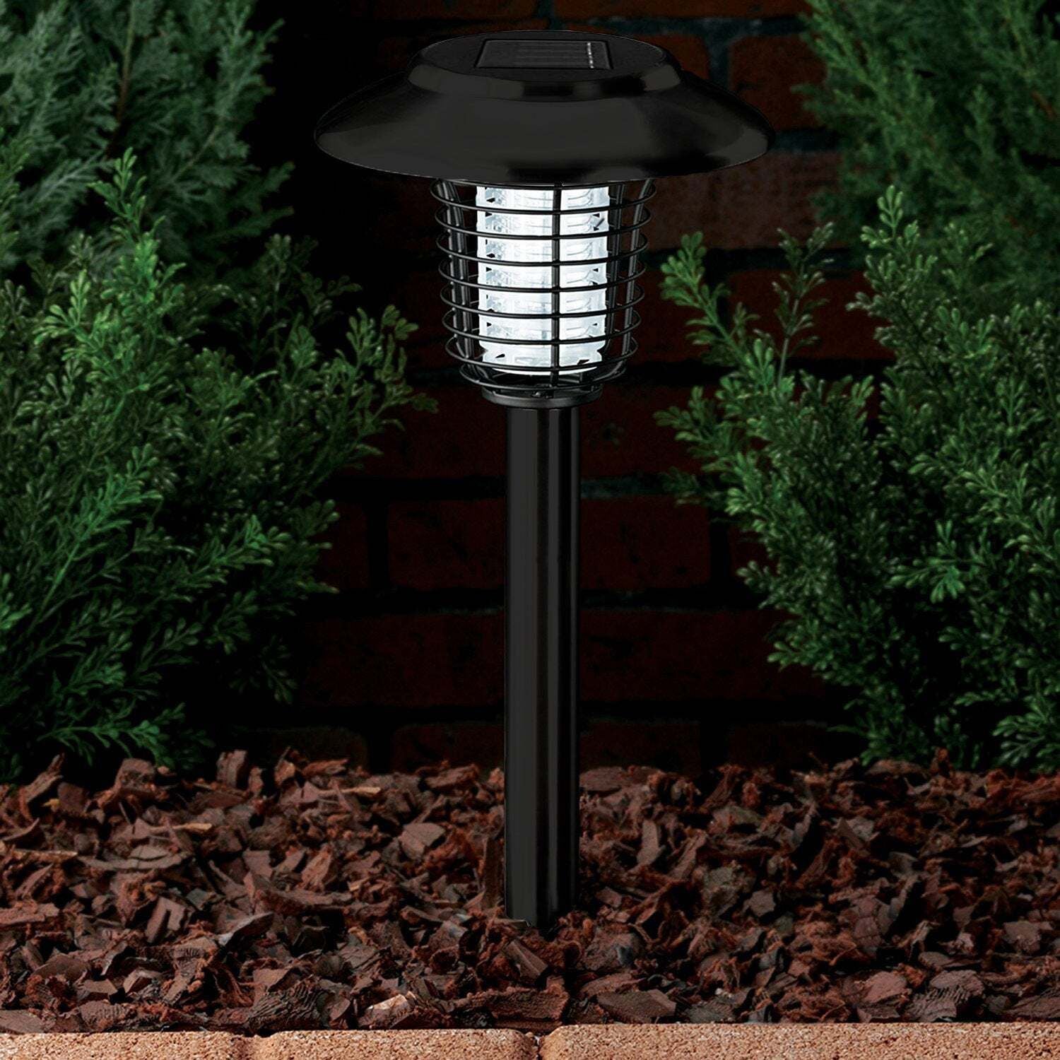 Solar Mosquito Killer Lamp, Wireless Rechargeable Outdoor Bug Zapper, 1 Piece, Black V1188-MS-617-026