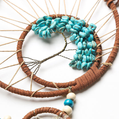 Handmade Dream Catcher with Feathers, Bohemian Wall Hanging Wind Chime Decor V1188-MS-617-033