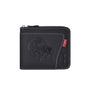 Men's Leather Wallet with Zipper and Horse Embossed Design, Multi-Card Bifold Wallet, Black V1188-MS-617-036