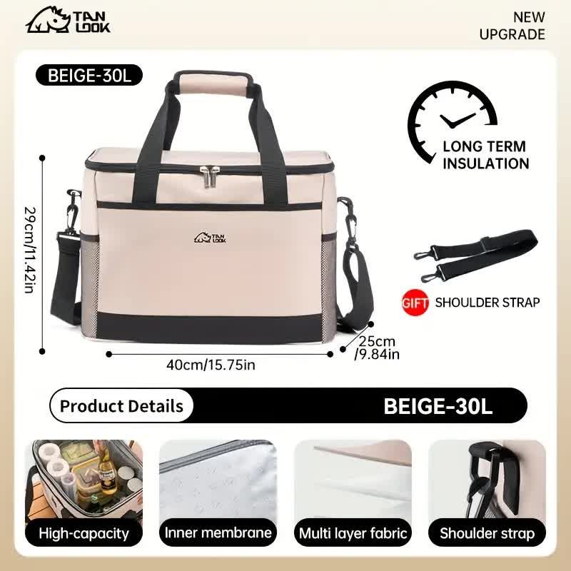 Portable Insulated Cooler Bag for Camping and Picnics, Durable Thermal Storage Tote, Blue V1188-MS-617-039