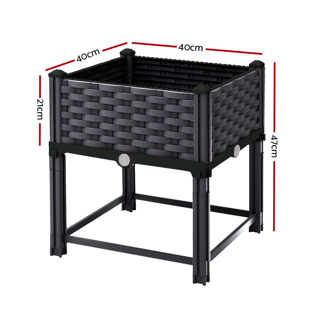 Raised Garden Bed Planter Box 40 x 40 x 23 cm, PP Growing Container for Herbs and Vegetables V1188-MS-617-041