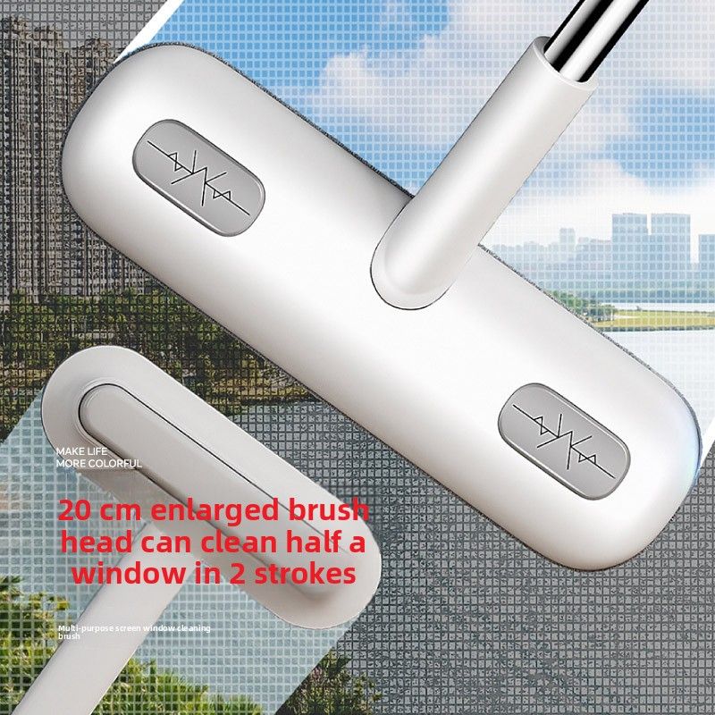 2-in-1 Window Screen Cleaning Brush with 82 cm Extendable Stainless Steel Handle, Wet and Dry Mesh Cleaner V1188-MS-617-044