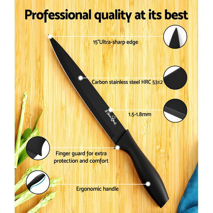 7-Piece Kitchen Knife Set with Sharpener, Stainless Steel Non-Stick Blades V1188-MS-617-051