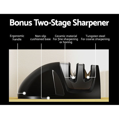 7-Piece Kitchen Knife Set with Sharpener, Stainless Steel Non-Stick Blades V1188-MS-617-051