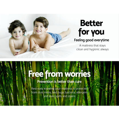 Bamboo Mattress Protector 180 x 200 + 35 cm, Breathable Fitted Waterproof Cover V1188-MS-617-052