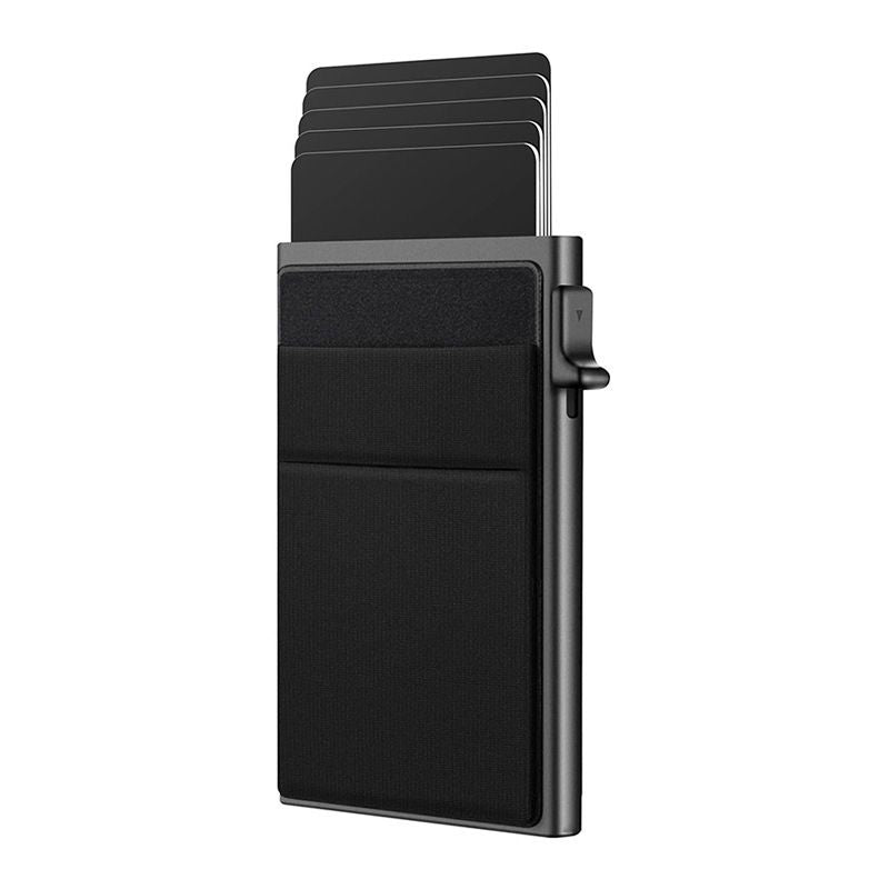 Ultra-Slim Pop-Up Card Holder Wallet with RFID Blocking, Black Wallet and Black Card Holder V1188-MS-617-057