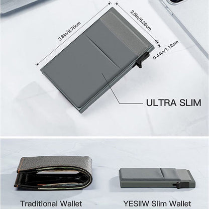 Ultra-Slim Pop-Up Card Holder Wallet with RFID Blocking, Black Wallet and Black Card Holder V1188-MS-617-057