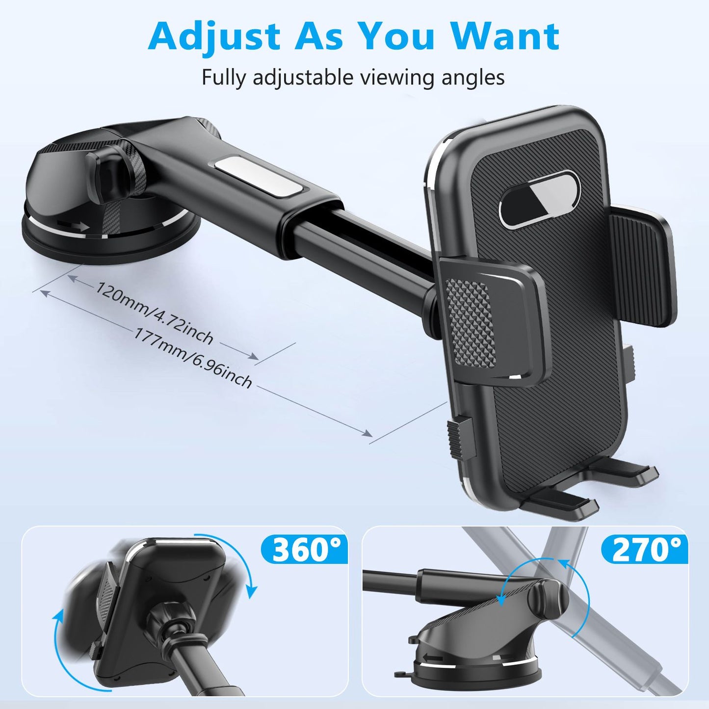 ML-236 Universal Car Phone Holder, Suction Mount for Dashboard and Windscreen V1188-MS-617-061