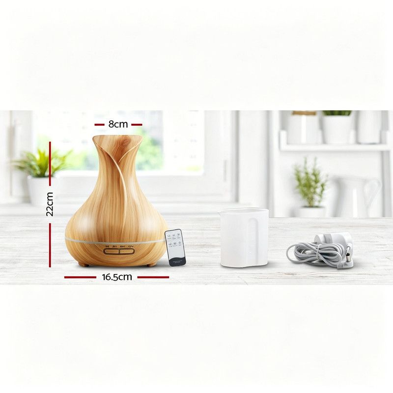 Light Wood Aroma Diffuser 400 ml, Ultrasonic Aromatherapy Humidifier V1188-MS-617-067