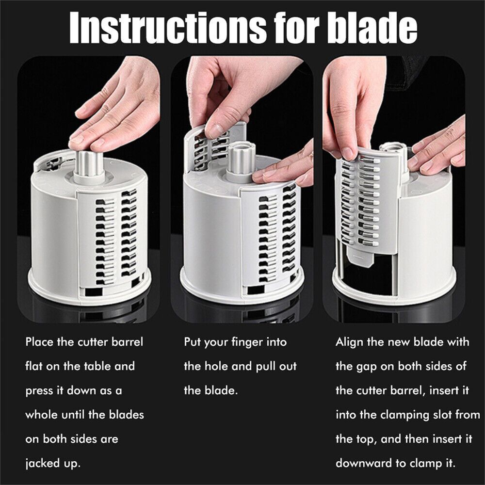 Manual Rotary Drum Grater, Vegetable Slicer, Chopper and Cheese Grater for Kitchen V1188-MS-617-068