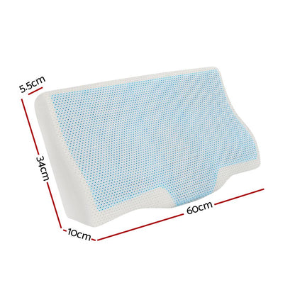 Memory Foam Cervical Pillow with Cool Gel, Contour Neck Support Sleeping Pillow V1188-MS-617-072