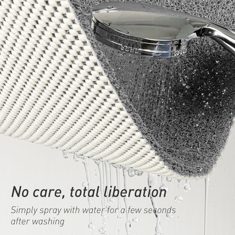 Quick-Dry Non-Slip Bathroom Mat 40 x 60 cm, Soft Loofah-Style Shower Rug, Gray V1188-MS-617-076